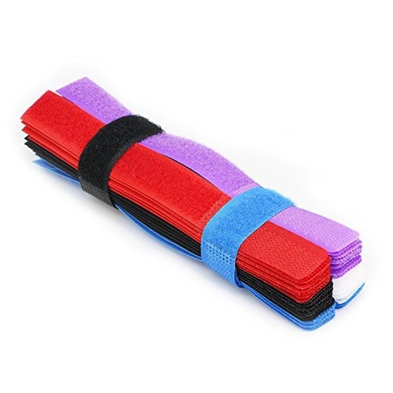 Gestione del cavo di fissaggio riutilizzabile da 7 pollici 50 pezzi Organizer per iPhone caricabatterie auricolare gestione del gancio in microfibra: 50 pcs Multi-Colour