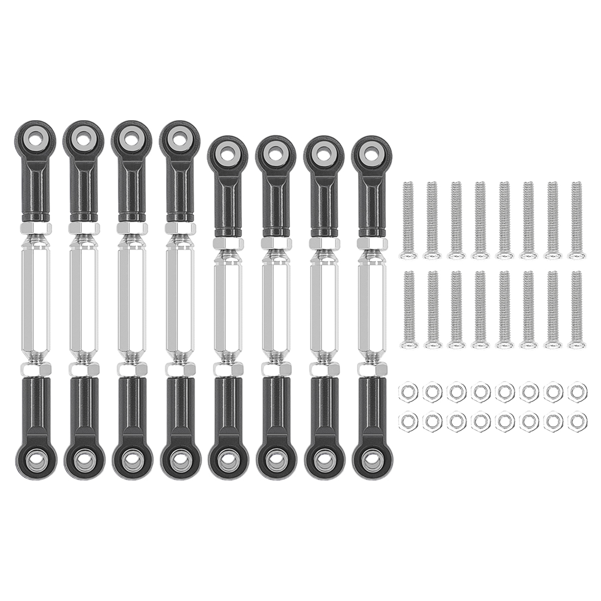 8 st metalldragstång styrservolänk länkar arm styrstångsändar för wpl  b14 c14 c24 c-14k c -24k mn -90 mn-45 mn-99 1/16 rc bil: Ljusgrå