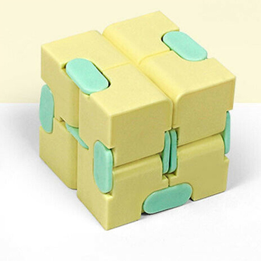 Fidget Speelgoed Kinderen Vingertoppen Decomprimeren Draagbare Lichtgewicht Magic Vierkante Antistress Speelgoed Infinity Puzzel Zintuiglijke Speelgoed #2: YELLOW