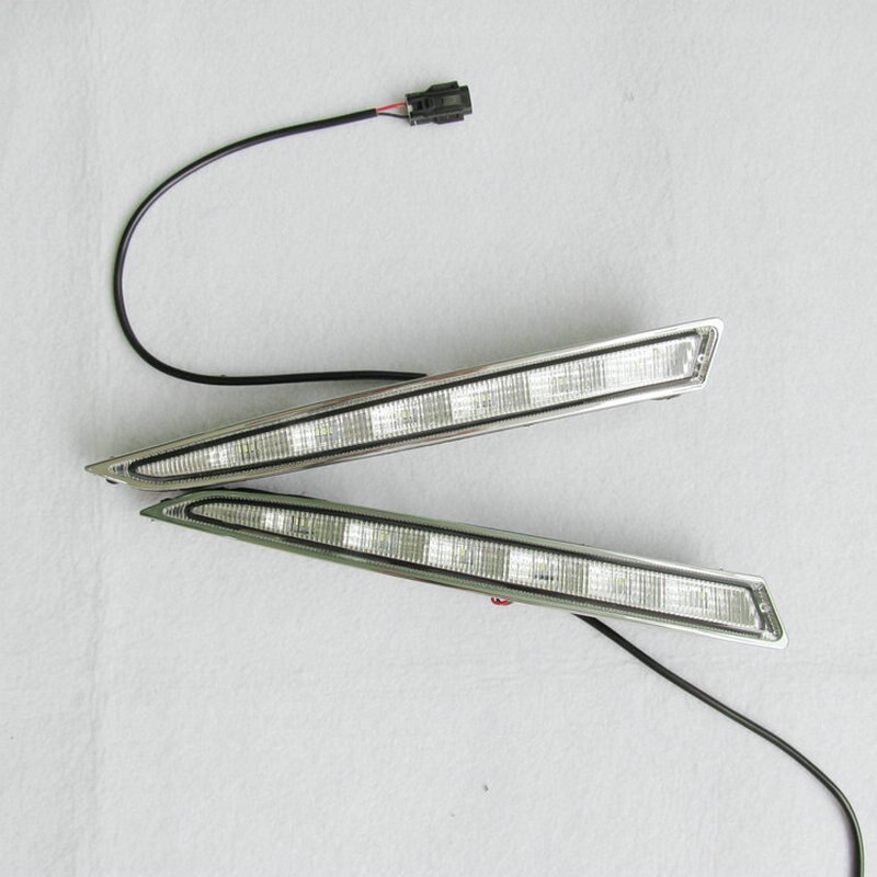 1 Paar Voor Ford Kuga Escape Dagrijverlichting Drl Led Fog Lamp Cover Met Geel knipperlichten