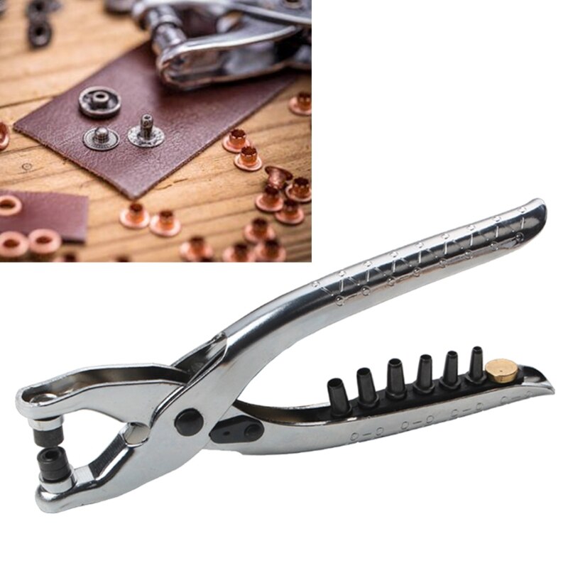 Practical Metal Rivets Eyelet Hole Punch Pliers Tool with Eyelets Grommets Riveting Punching Gadget for Shoes Bags Belt
