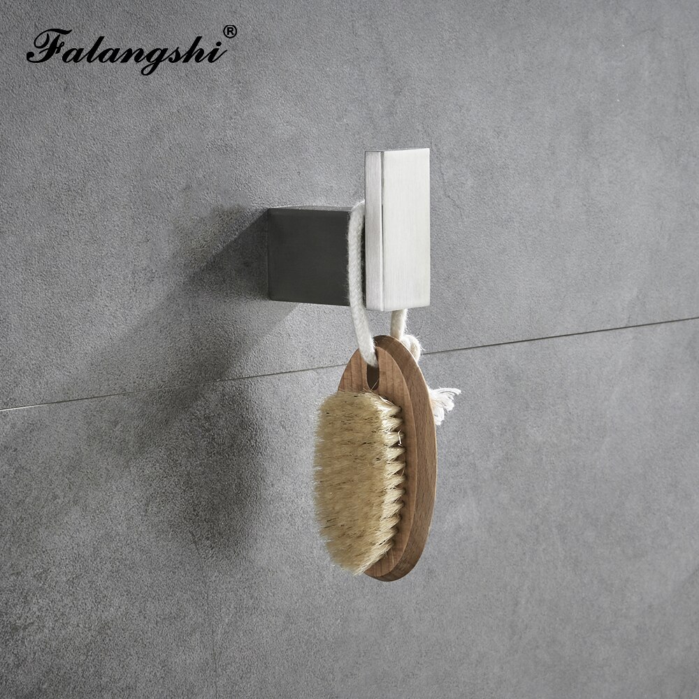 Brushed Bathroom Hardware Set 304 Stainless Steel Robe Hook Paper Holder Towel Bar Wall Mounted Bathroom Accessories WB8852