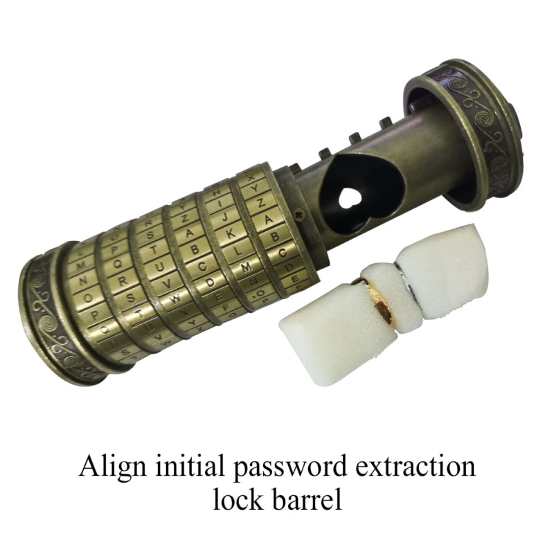 Classical Da Vinci Code Lock Romantic Valentine's Day Metal Cryptex Locks Password Escape Chamber Props Wedding Favor