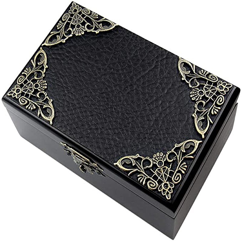 ROSIKING Vintage Wood Carved Mechanism Musical Box Wind Up Music Box Jewelry Box (Red Box, Kingdom Hearts)…