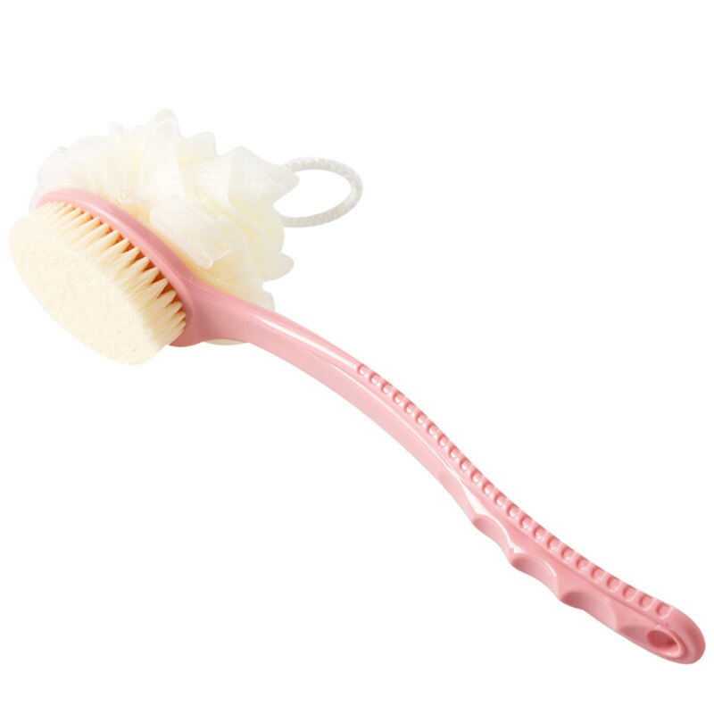 Long Handle Bath Ball Brush for Adult Soft Shower Mesh Foaming Sponge Body Skin Cleaner Exfoliating Scrubber Back Brush