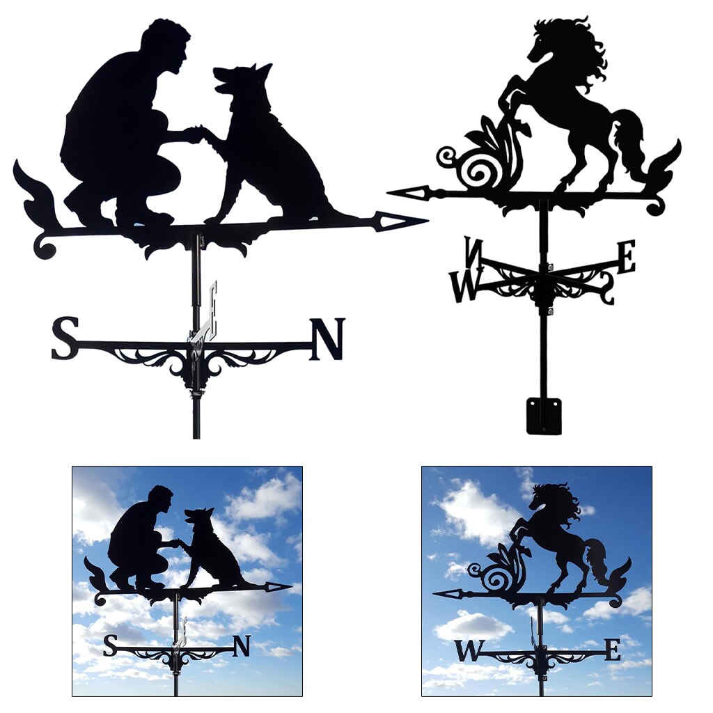 Weathervane Roof Mount Outdoor Wind Weather Direction Vane Retro Farm Garden