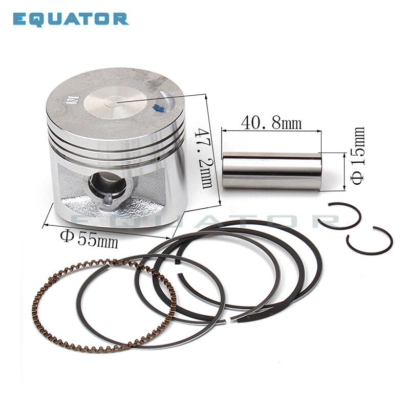 LIFAN 140cc partes del motor LF140 Kit de pistón de 55mm pistón 15mm Juego de anillos de pistón Kayo para Apollo Bosuer Xmotos Pit Bike de la bici de la suciedad