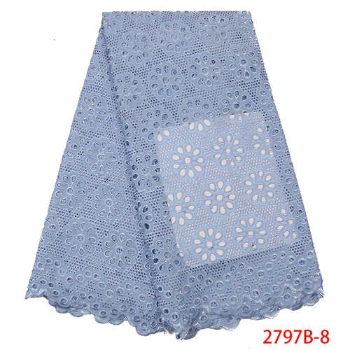 Tejido de encaje africano blanco de gran venta de malla de de guipur nigeriano y tejido de encaje de cordón corte hueco KS2797B-4: Picture 8