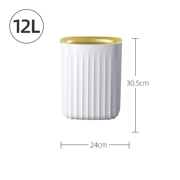 Gouden Luxe Prullenbak Voor Keuken Zonder Deksel Vuilnis Tin Bin Voor Badkamer 9L/12L/15L: 12L Golden