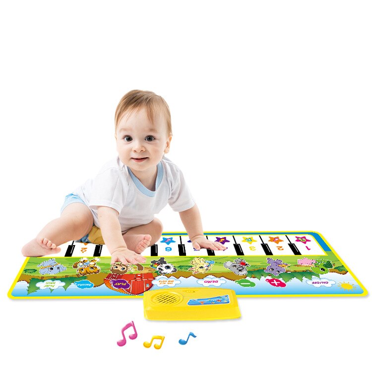 Musical Mat with Animal Voice Baby Piano Playing Carpet Music Game Instrument Toys Early Educational for Children Climbing Mat