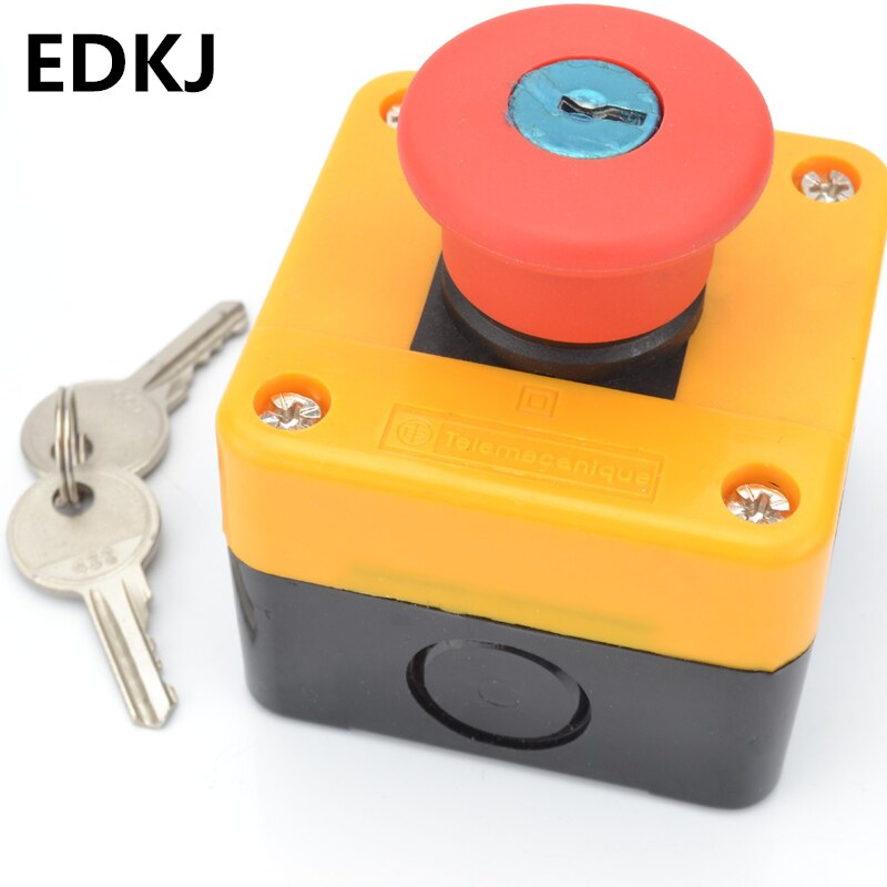 68Mm Noodstop Drukknop Er Een Sleutel 1NO 1NC 10A 250V Waterdichte Doos Hand-held Knop Explosieveilige Anti