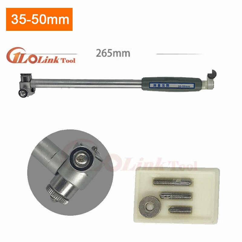 50-160mm Inner Diameter Gauge Measuring Rod + Probe Accessories Inner 10-18mm 18-35mm 35-50mm 10mm indicator Diameter Gauge Tool: 35-50mm