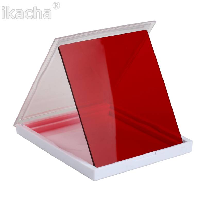 Afgestudeerd Grijs Volledige Kleur Vierkante Filter Blauw Oranje Rood roze Grijsfilter voor Cokin p-serie D5200 D5300 D5500: Red