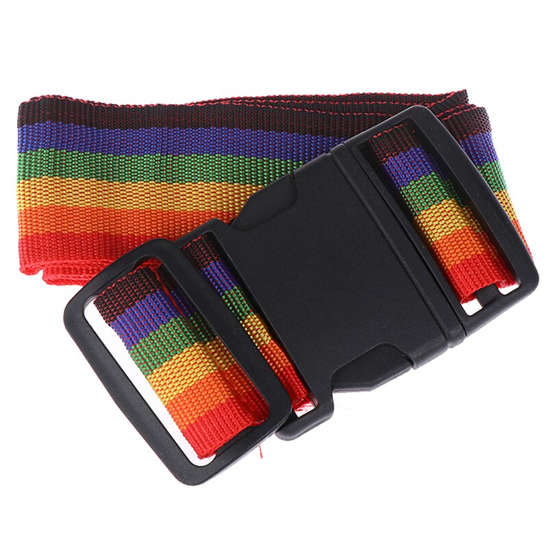 1 pièces sangle de bagage réglable ceinture croisée emballage valise de voyage en Nylon serrure boucle sangle bagages ceintures sac de Camping accessoires: as picture