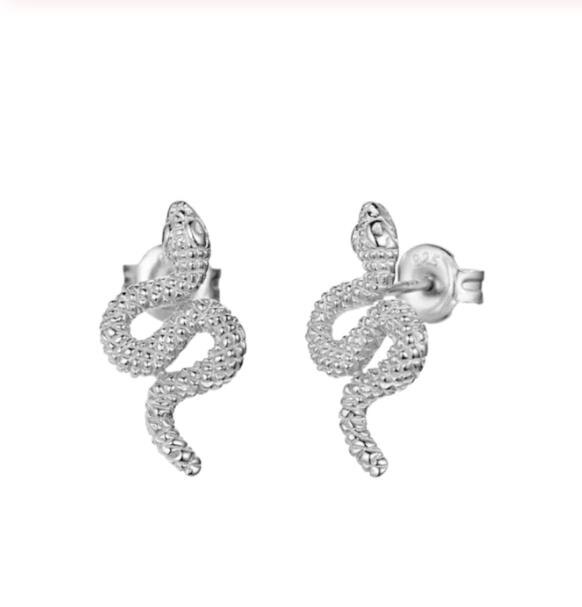 Roxi simple orm örhängen 100% 925 sterling silver djur serpentin örhängen för kvinnor smycken bijoux oorbellen: Silver-