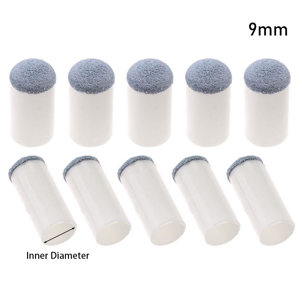 10 stk./pakke 9/10/11/12/13mm billardkøspidser spidsbeskytter plastik poolkø-udskiftningsdæksel snookertilbehør holdbart: Hvid