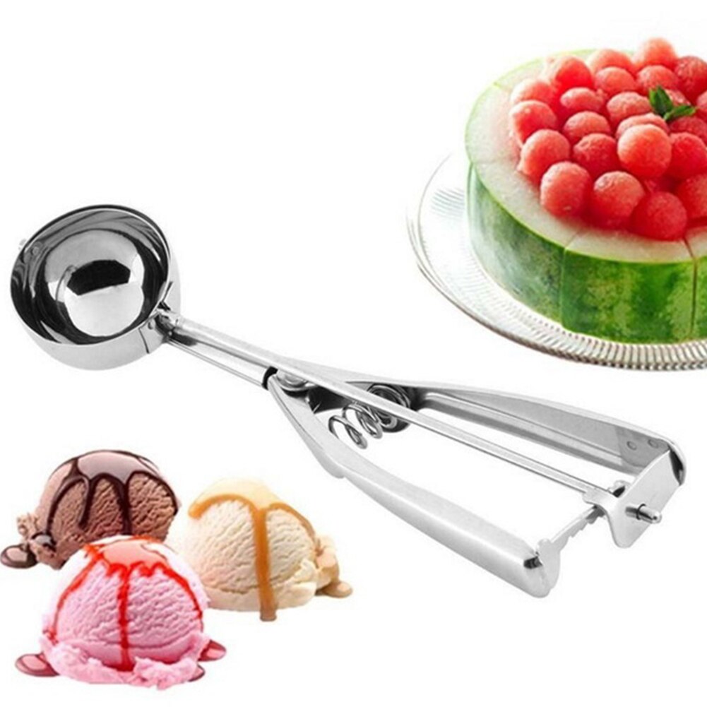 Silver Kitchen Ice Cream Scoop Potato Scoop Stainless Steel Spoon Ice Cream Making Ball Maker Kitchen Accessories