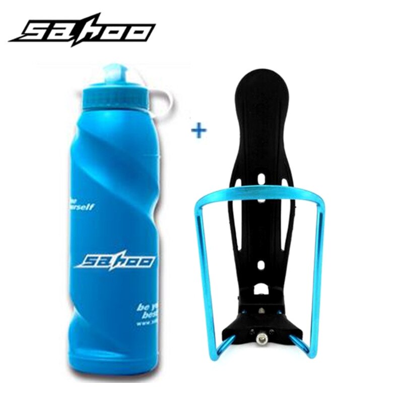 Offre spéciale SAHOO bleu bouteille d'eau de vélo de alimentaire PE plastique 700 ml vélo vélo sport bouteille d'eau avec couvercle anti-poussière: Blue 01