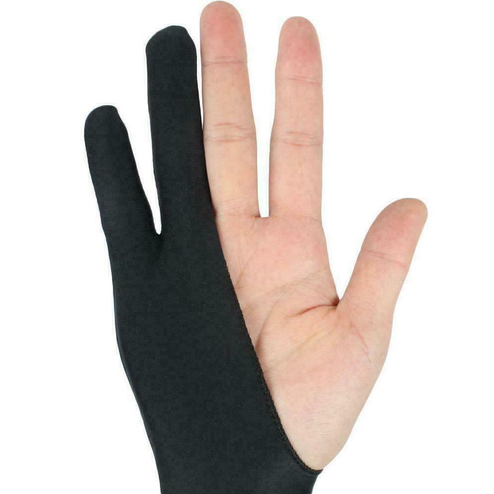 2 Pièces Artiste Gant 2-doigts Dessin Gants Anti-encrassement pour Tablette Graphique Tache Souche Bâton Stylo Recharge Droit Gauche