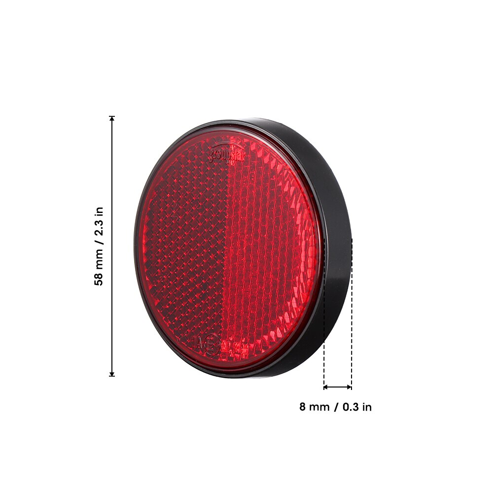 10Pcs Ronde Reflectoren Rood Camper Trailer Universele Motorfiets Rv Caravan Auto Vrachtwagens Side Mark Achter/Tail/Signaal accessoires