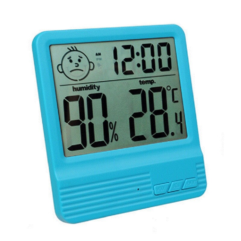 LCD Digital Temperature Humidity Meter -2 -1 Indoor Outdoor hygrometer thermometer Weather Station with Clock^1