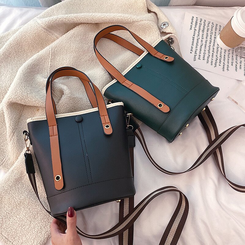 High Grade Sense Bag Western Style WOMEN'S Bag Style Korean-style Versatile Shoulder Bag Retro Hand Bucket Bag