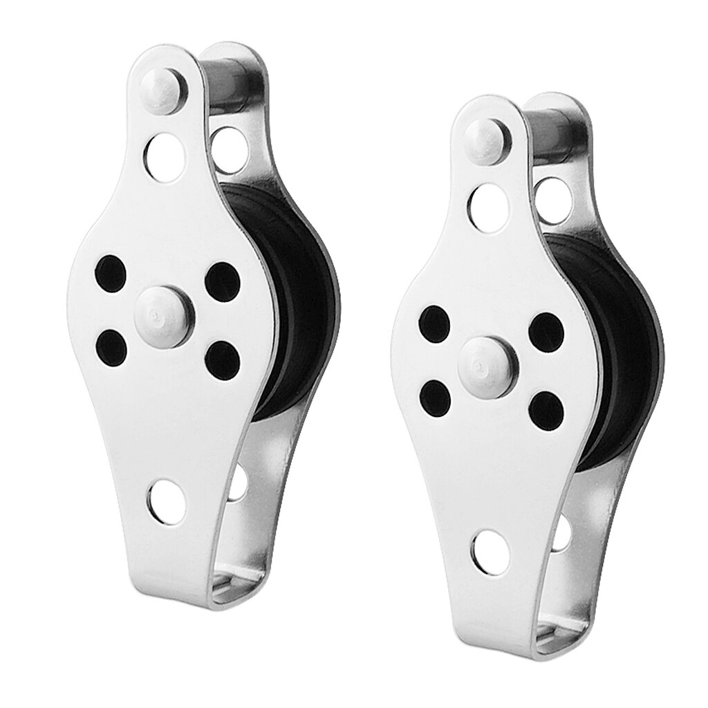 2pcs Swivel Lifting Rope Pulley Block For Wire Rope (2-8mm Dia), 316 stainless Steel