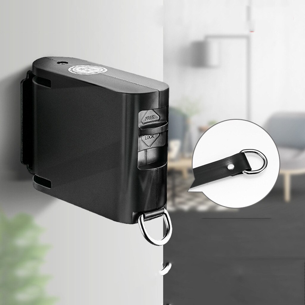 Retractable Invisible Clothesline white black 4.2m Retractable Invisible Clothesline Indoor Wall Hanging Stretch Clotheslines: Black