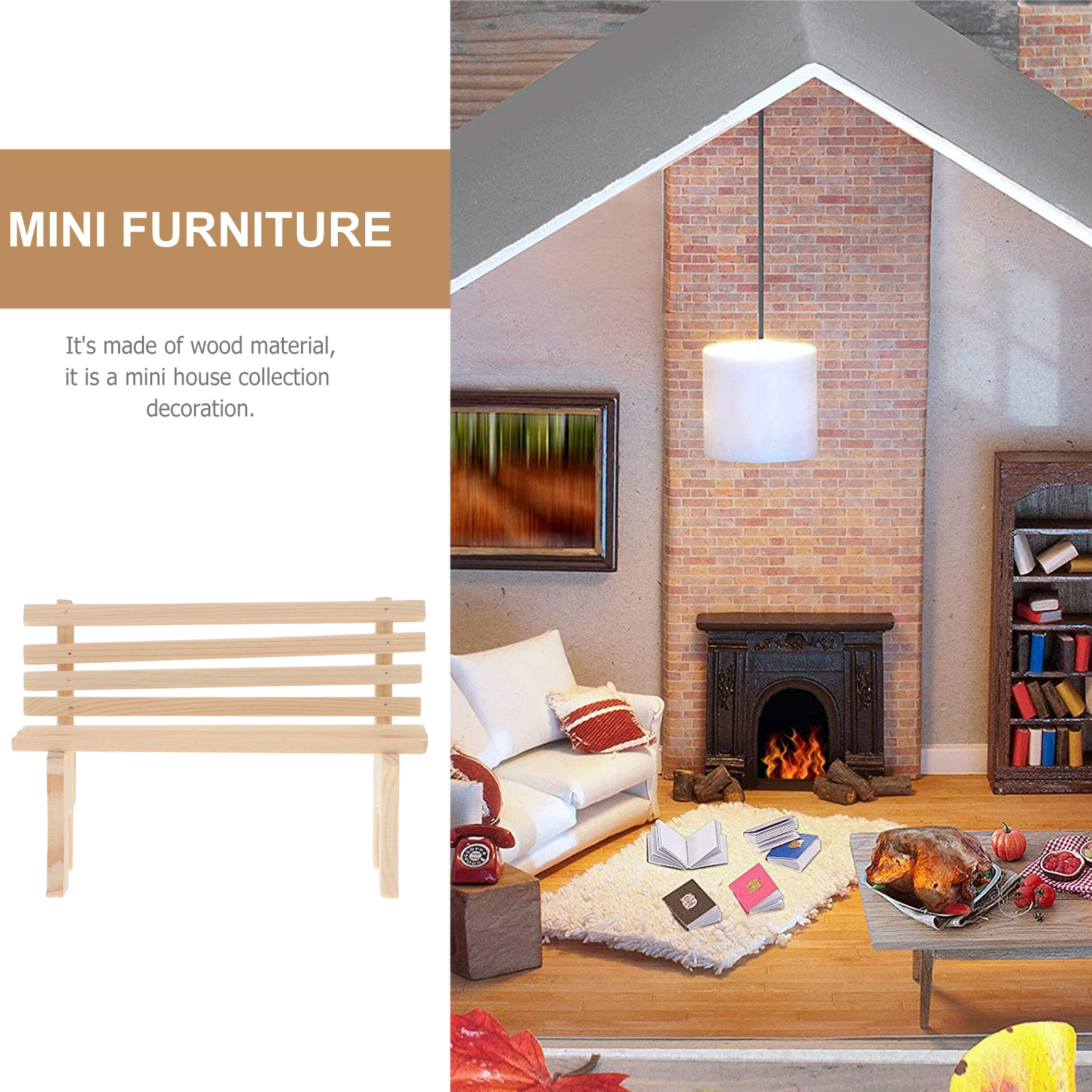 Mini Wooden Bench Models Miniature Park Benches Model Accessories