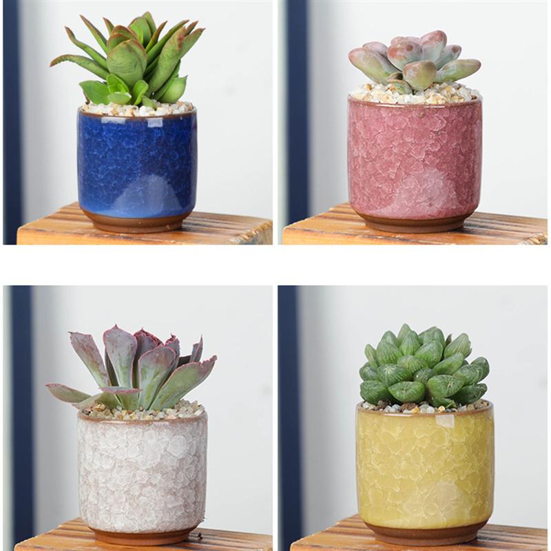 6 stk keramiske saftige planter potter farvet keramisk blomsterpotte til hjemmekontor indretning saftige planter (farve uden plante)