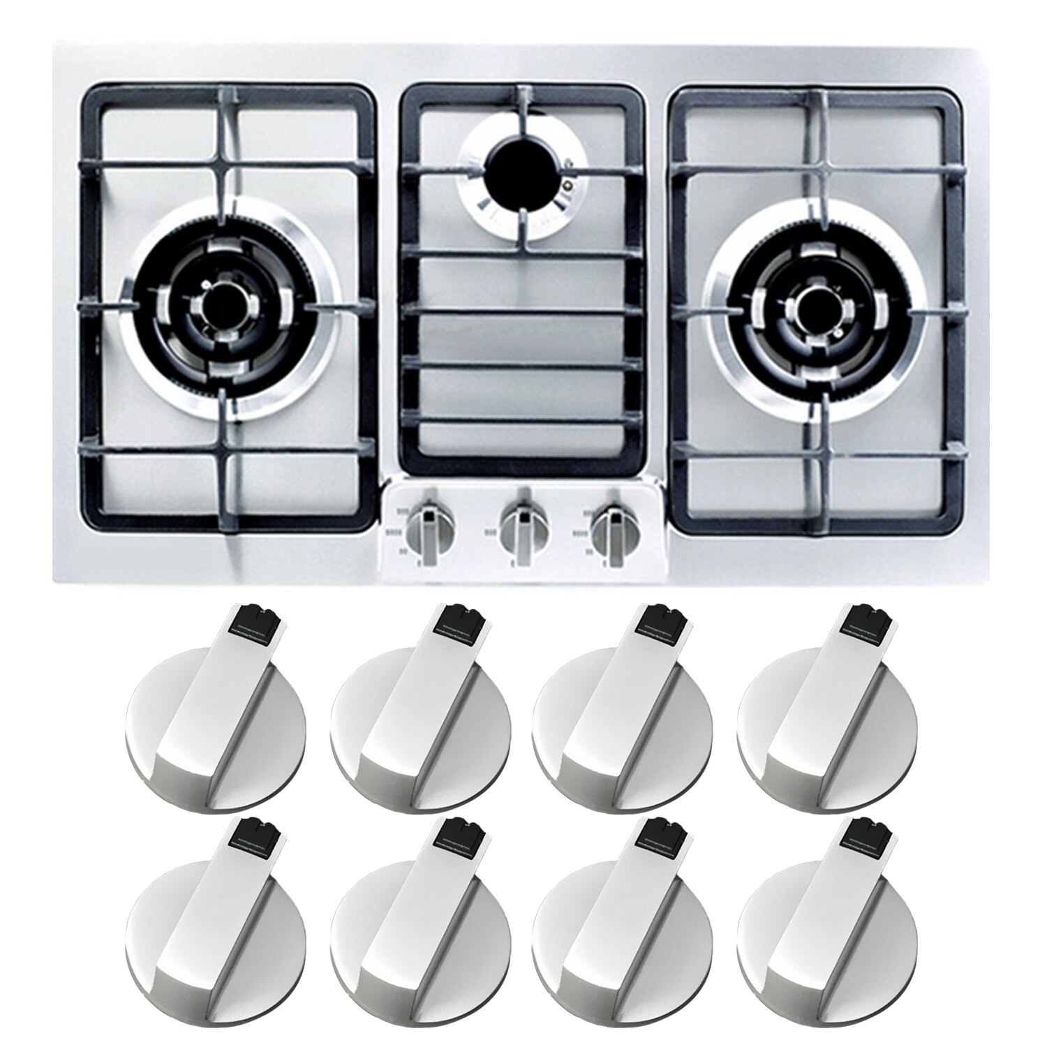 Behogar 4 Stuks Universele Metalen Draaischakelaar Controle Knoppen Vervangende Accessoires Voor Keuken Fornuis Gasfornuis Oven Kookplaat