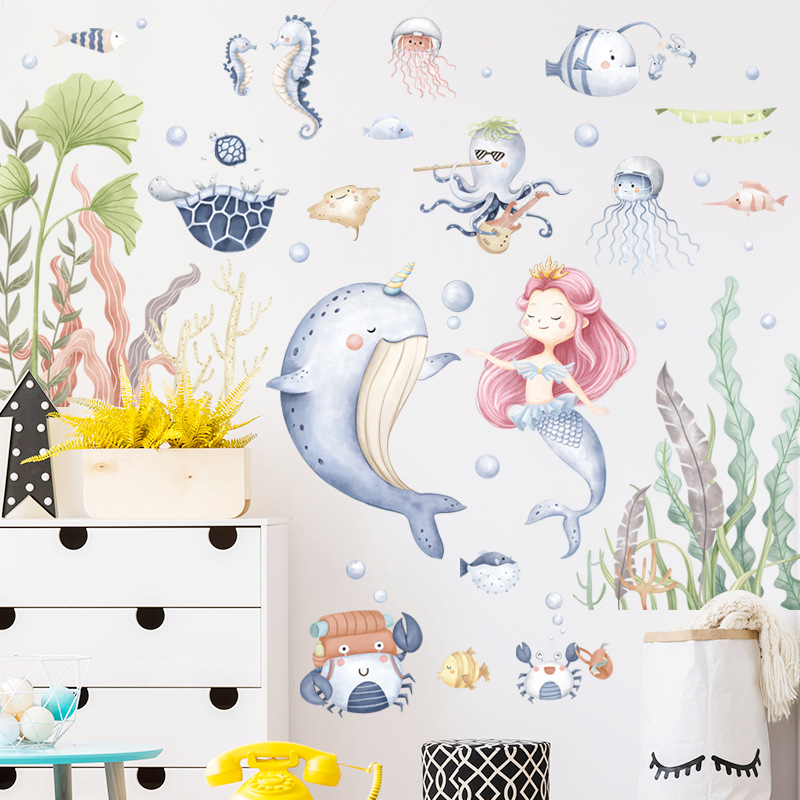 3D Dolphin Mermaid 057 Wall Stickers main image 1