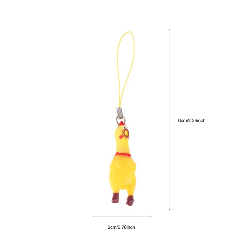 3/5 Pack Squeeze Screaming Kip Sleutelhanger Grappige Geel Squeaking Kip Hanger Voor Sleutels Tassen Telefoons Mini Screaming Kip