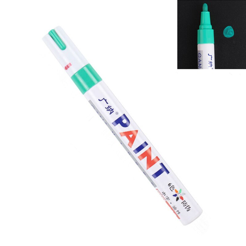 12 Kleuren Wit Waterdichte Rubberen Permanente Verf Marker Pen Autoband Loopvlak Milieu Band Schilderij: 555