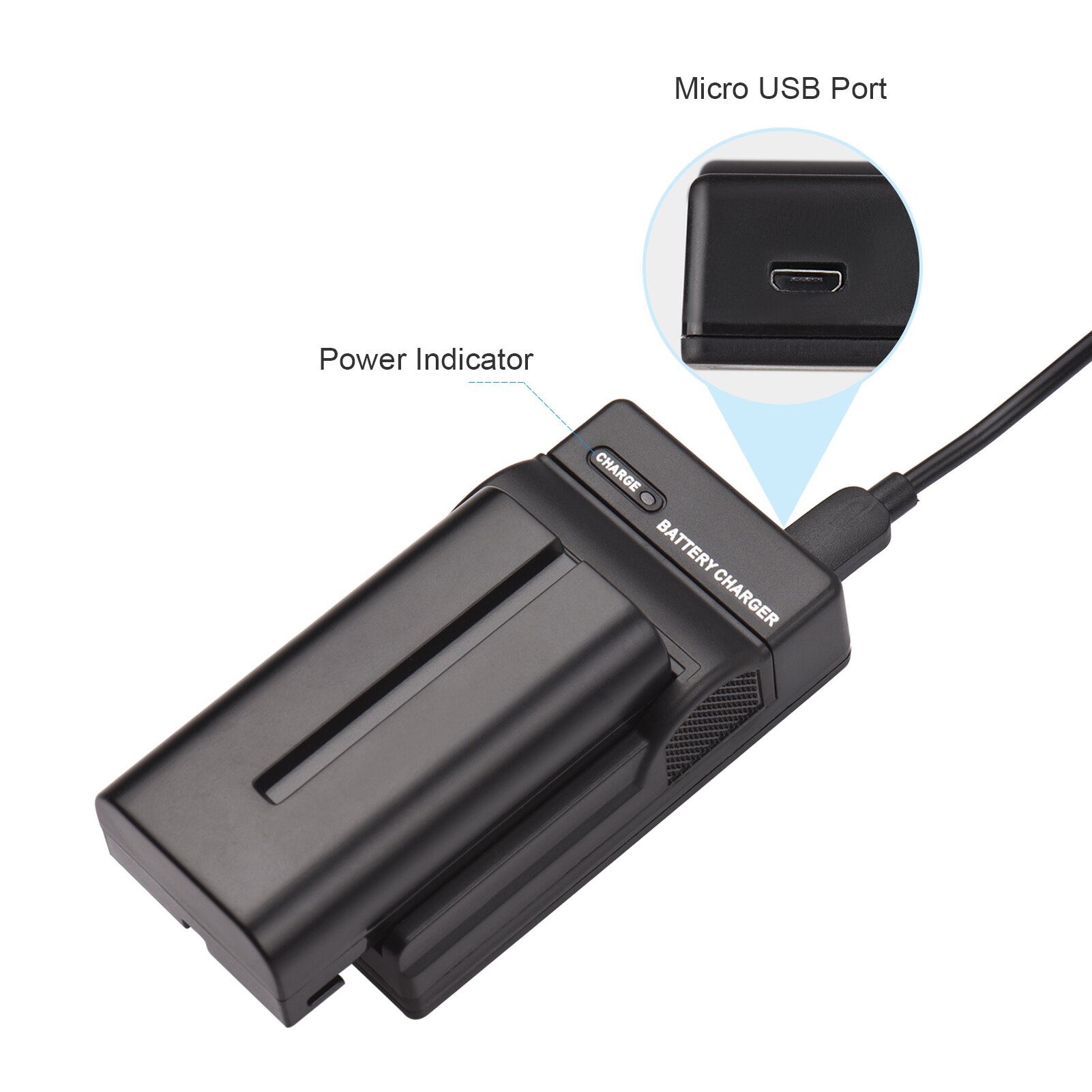 NP-F550/NP-cavo del USB della batteria ricaricabile del corredo 7.2V 2600mAh della batteria &amp; del caricatore della macchina fotografica F570 per SONY NP-F550 F570 F750 F770 F960 F970