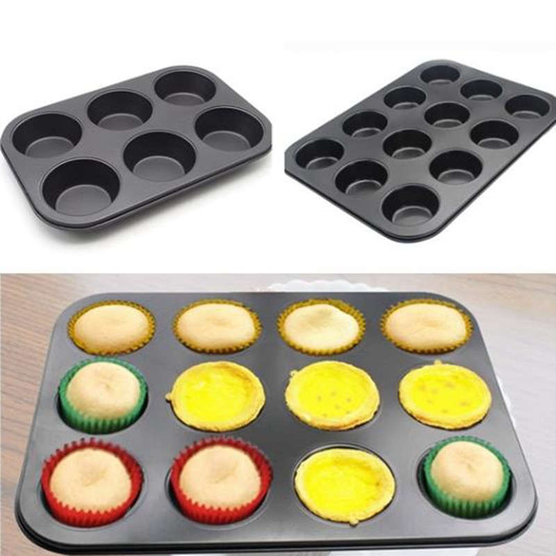 thumbnail image 2 of 2 Black 12-chamber Non-stick Domestic Carbon Steel Muffins 2 of 12