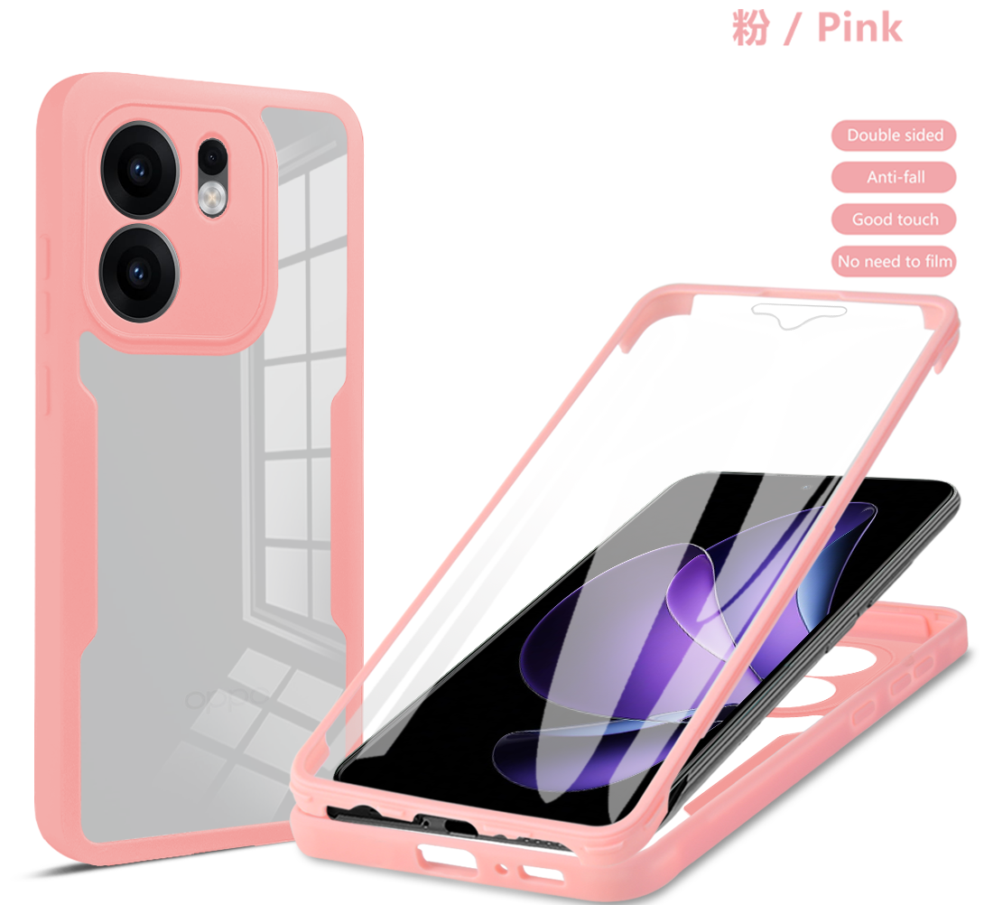Full Body Protection Shockproof Case for OPPO Reno 13F 13FS 5G Reno 13 Pro Reno13 Protective Cover Clear Fundas Coque Capa: Pink / For iPhone 15 Pro