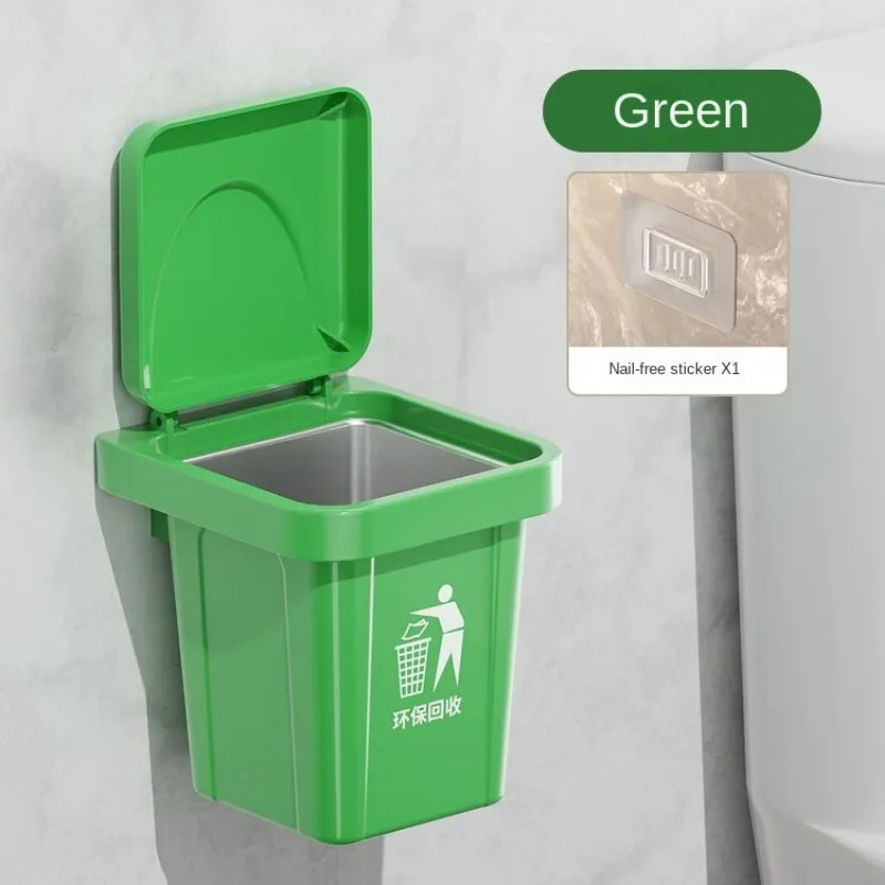 Bærbart askebeger, søppelbøtte-askebeger med lokk, askebeger i rustfritt stål, vegghengt bad, askebeger mot flyveaske: Grønn