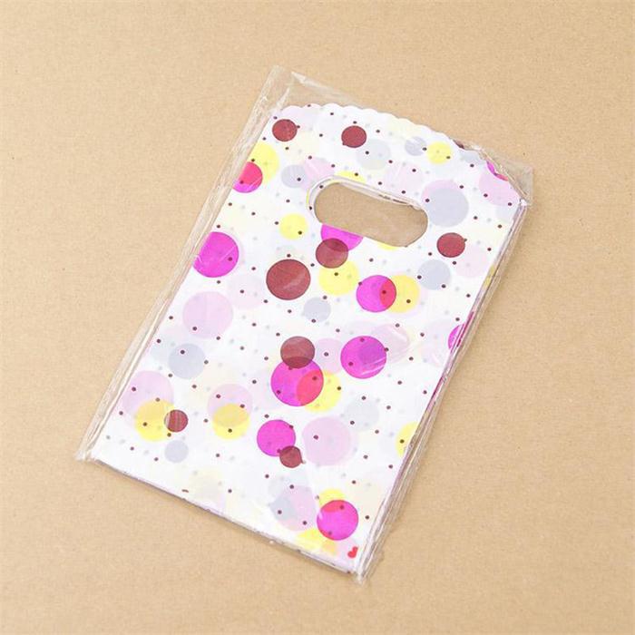 100pcs/Lot 14X9CM Home Storage Plastic Packaging Bags With Handle Small Bags