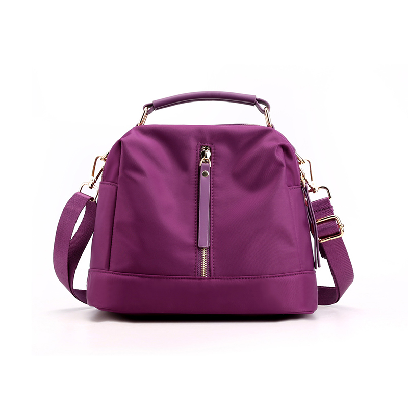 Femmes sacs à bandoulière petit sac à main simple rétro sac de messager imperméable en Nylon dames sac à bandoulière femme fermeture éclair sac à main: Purple