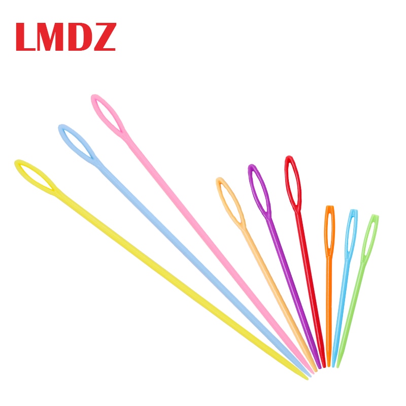 Lmdz 90/60/30 stk miks størrelse 7-15cm låve fargerike plastnåler tapetry binca sygarn nål plast nåler til låve