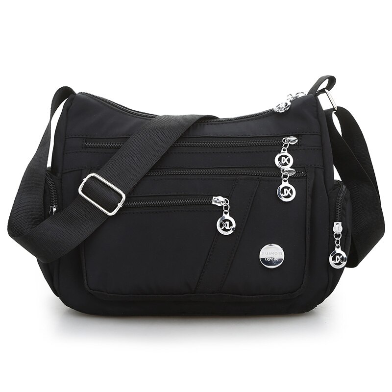 Nationale Zeven Ritsen Vintage Vrouwen Schoudertas Nylon Multi-Pocket Crossbody Bag Vrouwelijke Handtas Boodschappentassen