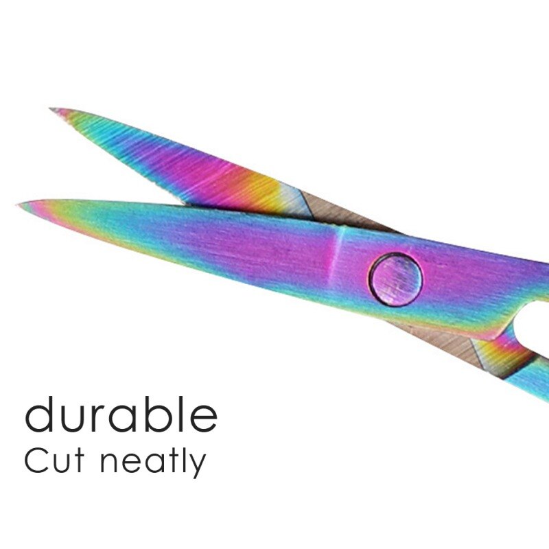 Ciseaux colorés en acier inoxydable pour sourcils et ongles, petits outils pour sourcils, nez, coupe de cheveux, pointe pointue, pointe courbe, de beauté