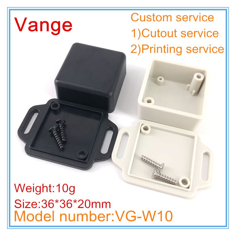 2pcs/lot mold made small plastic boxes IP54 ABS wall mounted plastic enclosures case for electronics project 36*36*20mm