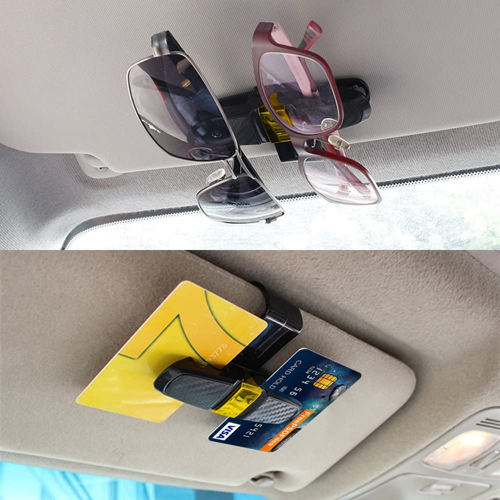 2 Stuks Auto Zonneklep Zonnebril Clip Auto Bril Houder Draagbare Ticket Card Klem ABS Brillen Case Auto Accessoires