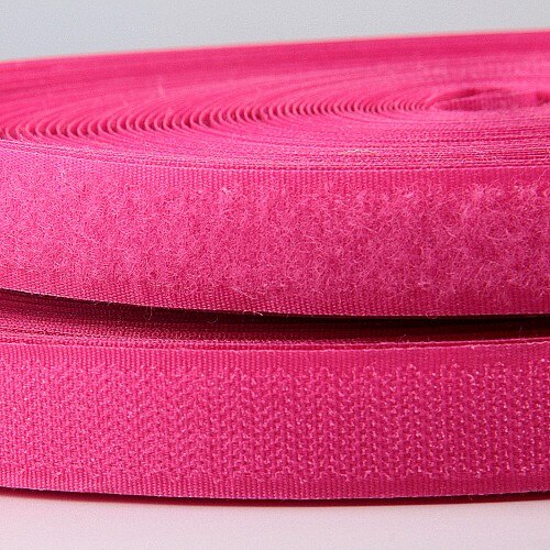 20mm*25 Yard Colorful Velcro Nylon Hook and Loop Tape Adhesive Fastener Sticke No Glue Garment Clothing Sewing Accessories: Rose 25yards