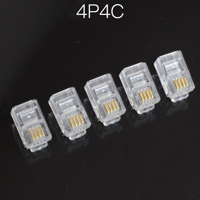 20pcs 4Pin RJ10 Telephone Cable End Connectors Plugs 4P4C