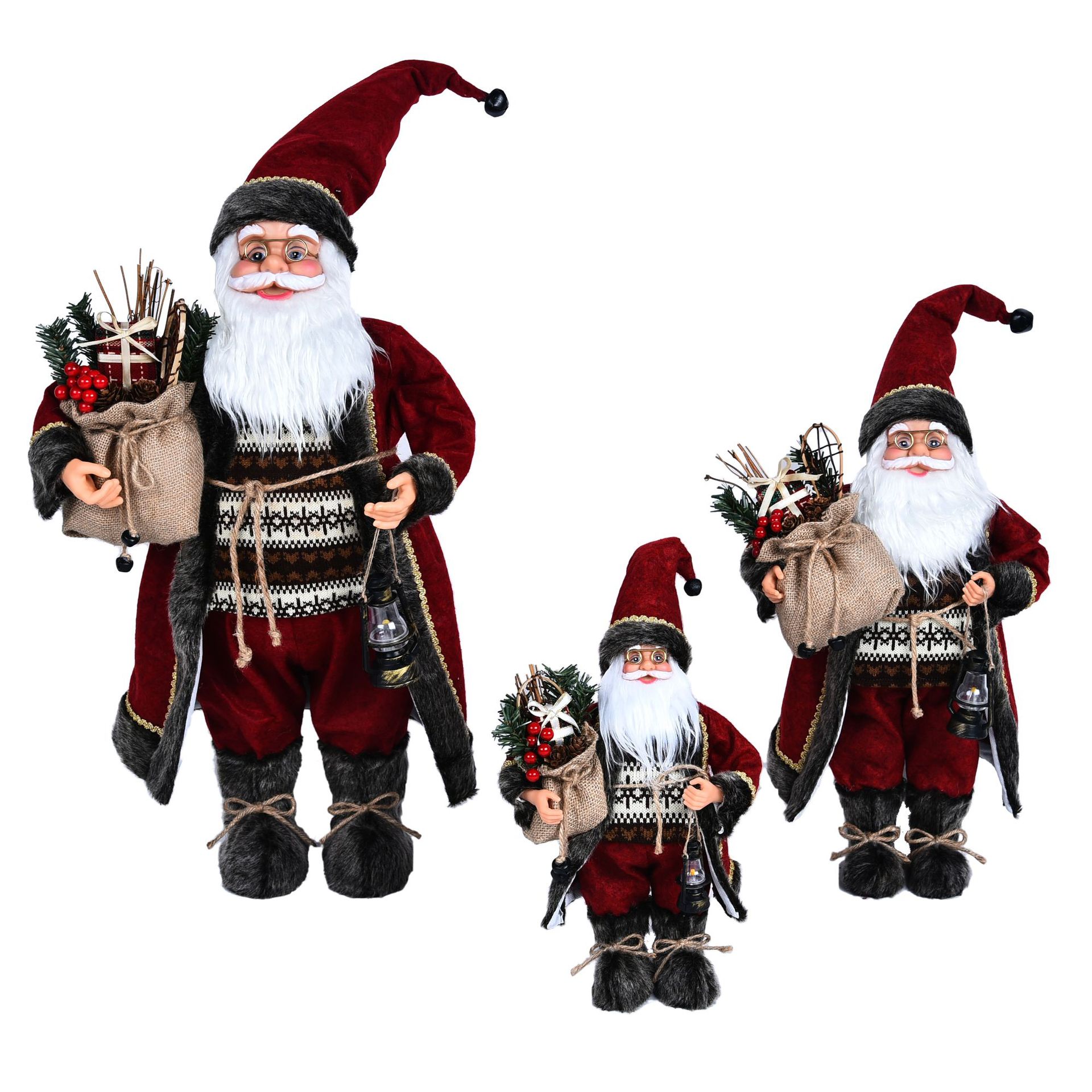 Túnica roja rosa de Papá Noel, muñeco grande de adorno para árbol de Navidad, decoración del hogar, para niños, Feliz Navidad