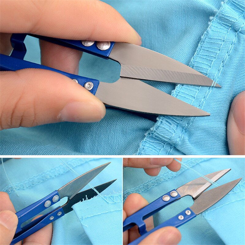 Poratble Metal Mini Tailor Scissor Cross Stitch Yarn Crafts Sewing Home Tool Small U Scissors School Office Household Cutter