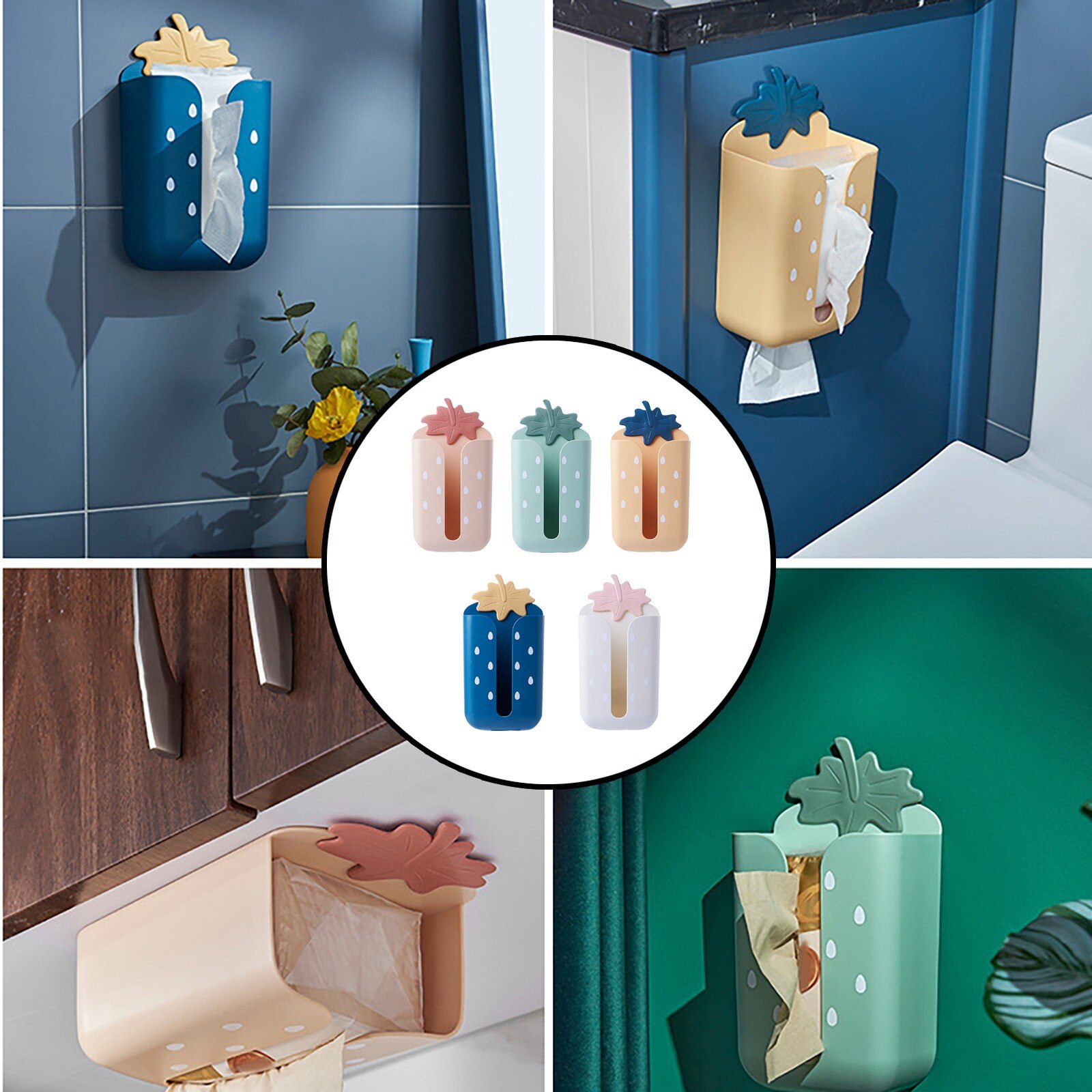 40#  multifunctionele omgekeerde tissueboxen, aan de muur te bevestigen toiletopbergbox, badkamer draagbare toiletpapierhouders, deken voor de badkamer